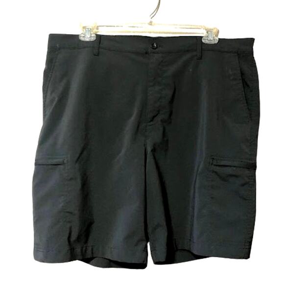 Chaps Stretch Men's Golf Cargo Chino Black Shorts Pockets Hiking High Rise 40 - Picture 1 of 13